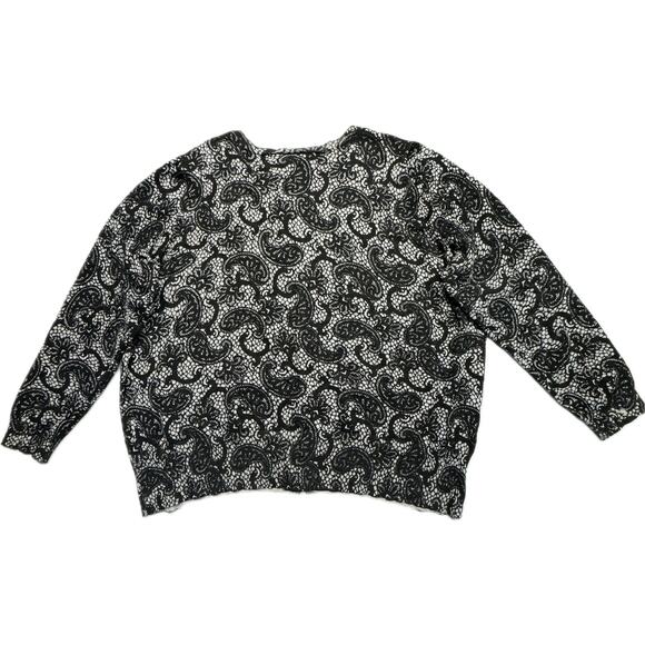 Lane Bryant Scoop Neck Long Sleeve Faux Lace Cardigan Women 26-28  Black Gray - Picture 3 of 6